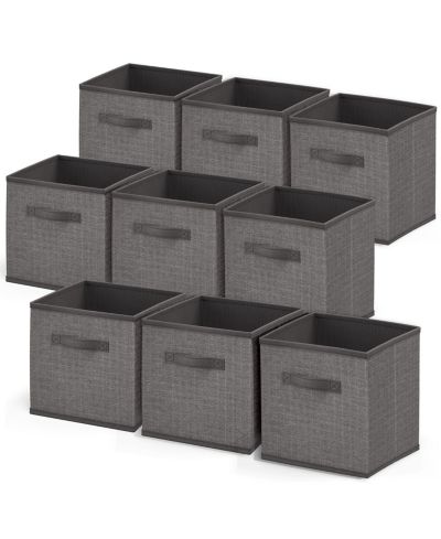 Foldable Fabric Cube Storage Bins with Handles - 9 Pack