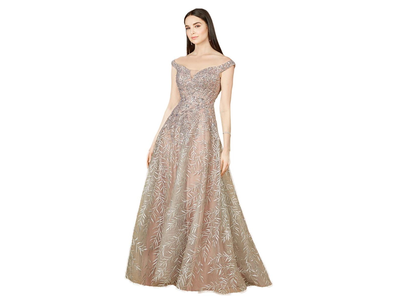 Lara Women's Elegant Off Shoulder Lace Ballgown