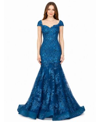 Lara Women's Cap Sleeve Mermaid Gown