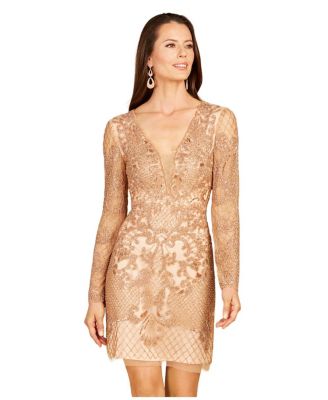 Women's Lara - Long Sleeve Beaded Cocktail Dress