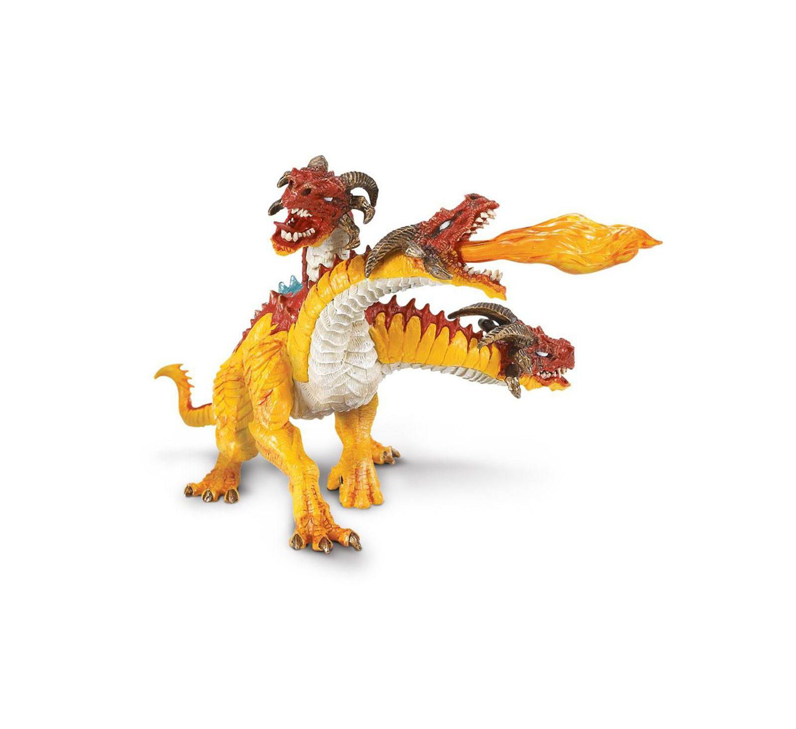 Safari Ltd Three-Headed Fire Dragon Figurine, Ages 4+