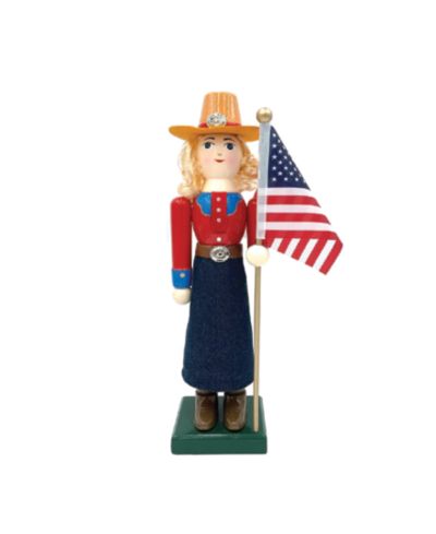 Santa's Workshop фигурка Nutcracker Cowgirl и Flag 14"