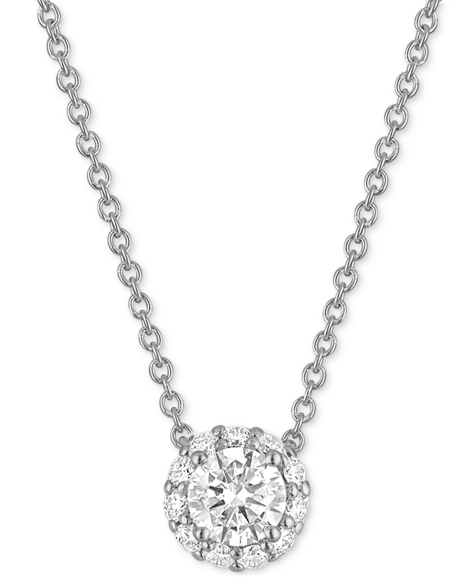 Alethea™ Сертифицированный бриллиантовый кулон-подвеска (1/2 ct. t.w.) в белом золоте 14k с бриллиантами De Beers Code of Origin