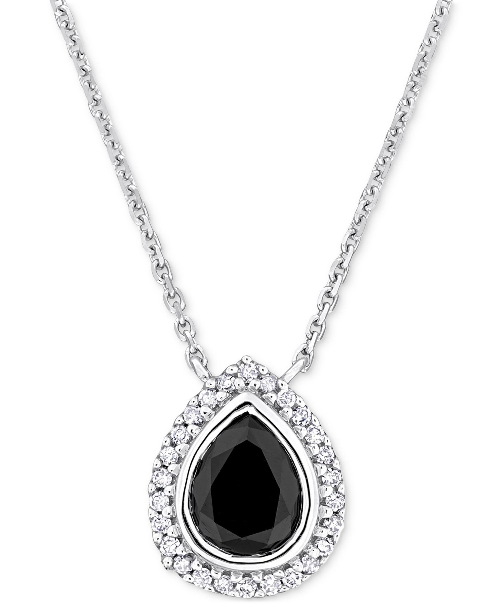 Black & White бриллиантовая подвеска в форме груши 17" в белом золоте 14k