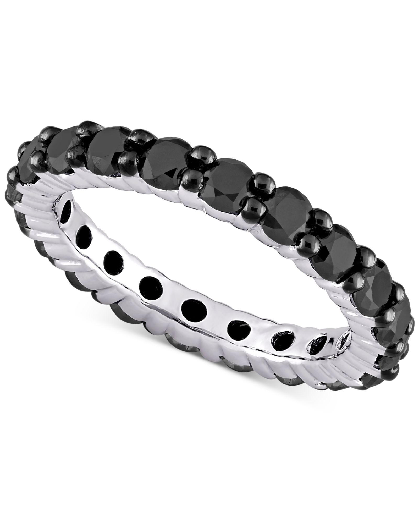 Кольцо Black Diamond Eternity Band (2 ct. t.w.) из 14k White Gold