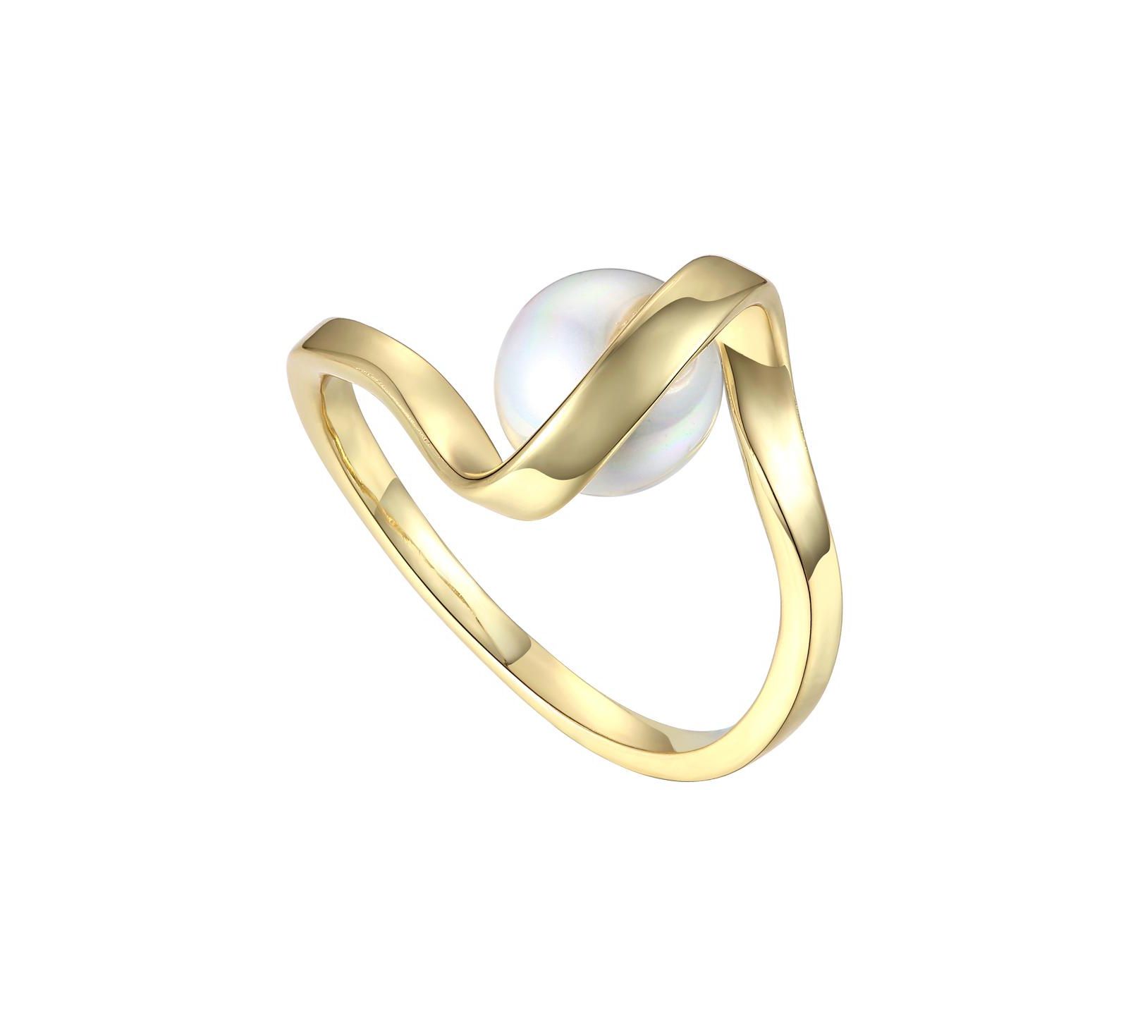 Genevive Sterling Silver with Cubic Zirconia Double Weave Band Ring