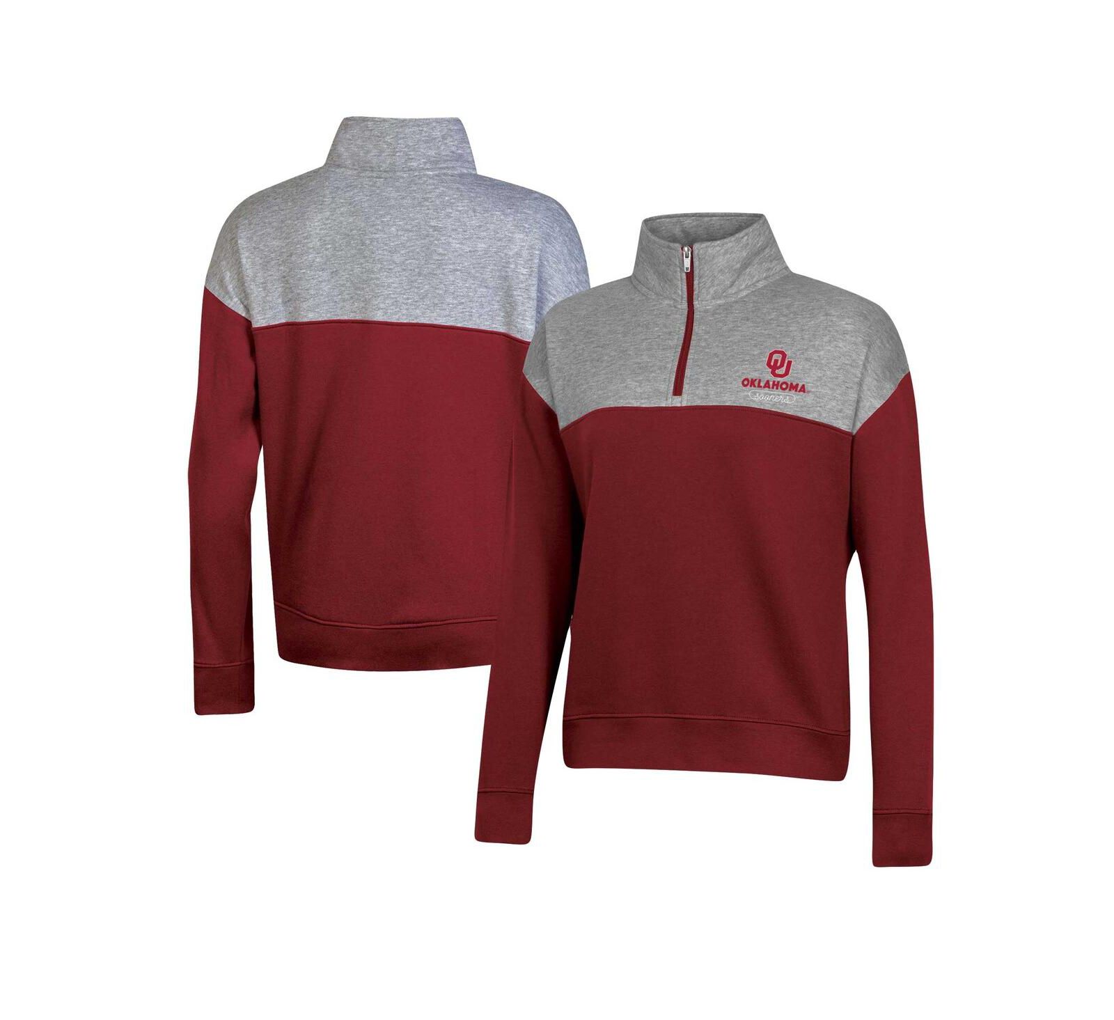 Женская Champion Oklahoma Sooners Color-Blocked Quarter-Zip толстовка