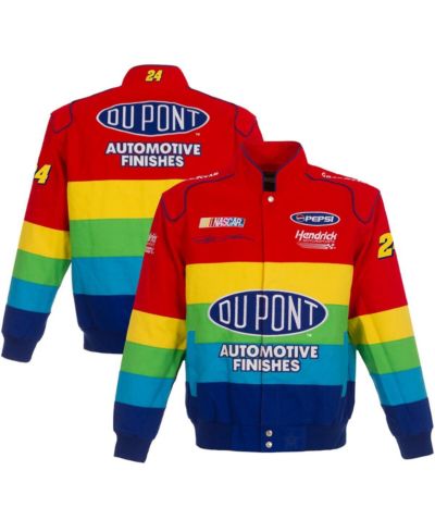 Мужская куртка JH Design Jeff Gordon Twill с кнопками, красная и синяя