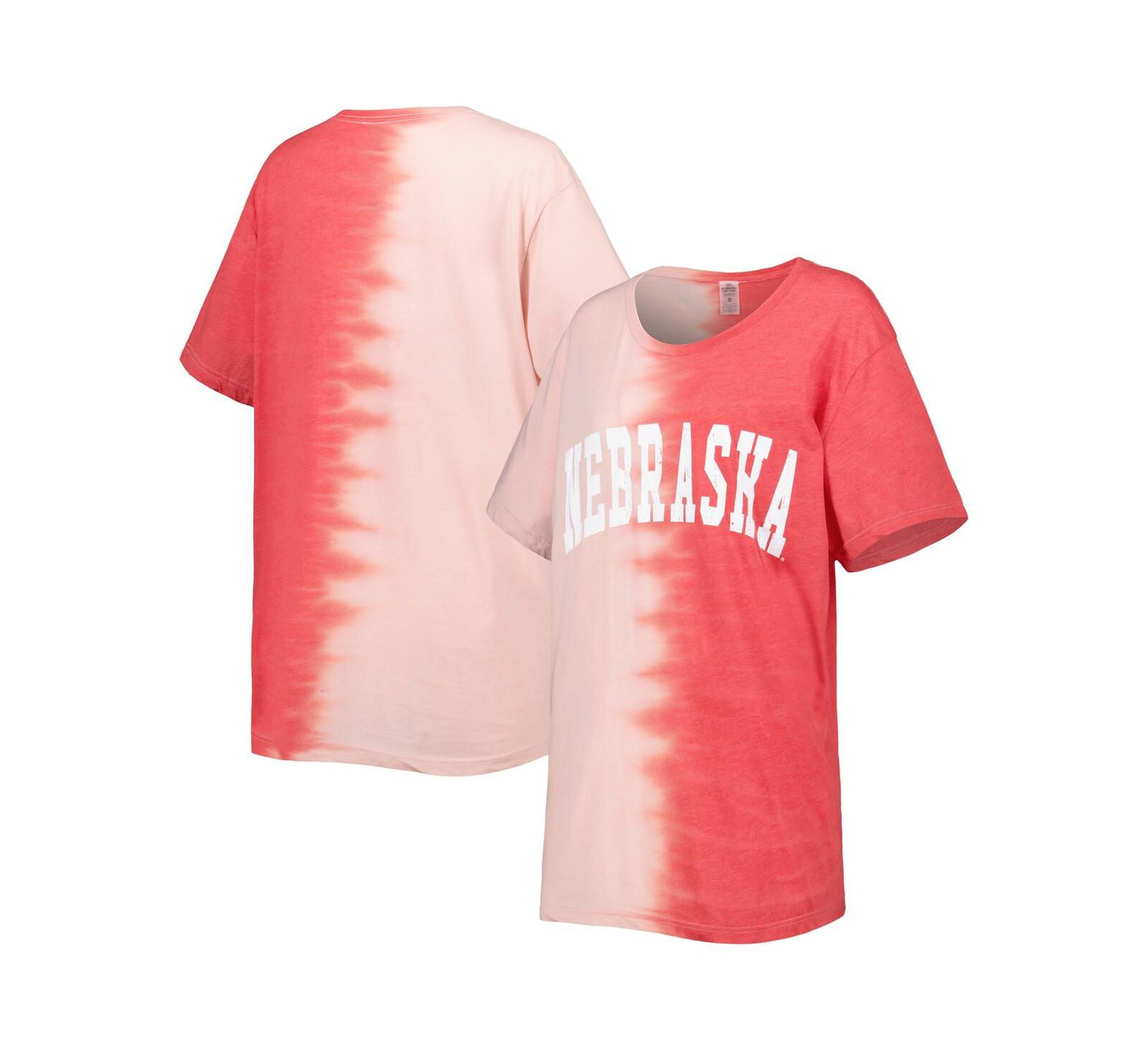 Женская футболка Gameday Couture Scarlet Distressed Nebraska Huskers Find Your Groove Split-Dye