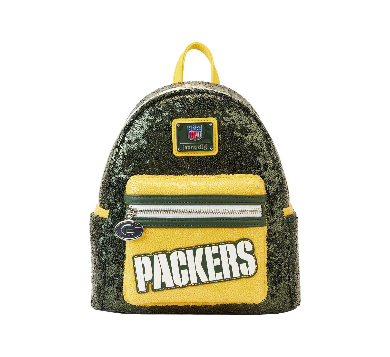 Men's and Women's Loungefly Green Bay Packers Sequin Mini Backpack