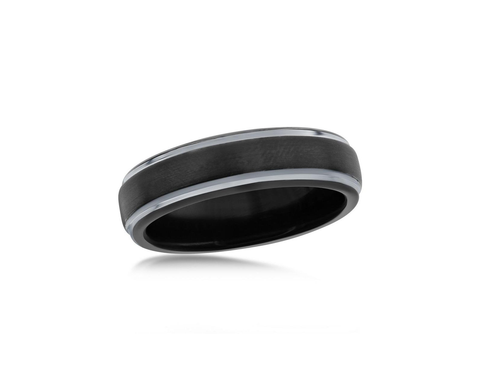 Кольцо Metallo Black & Silver 6mm Tungsten