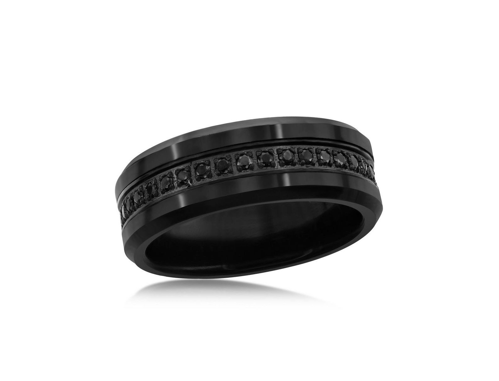 Black CZ Eternity Tungsten Ring