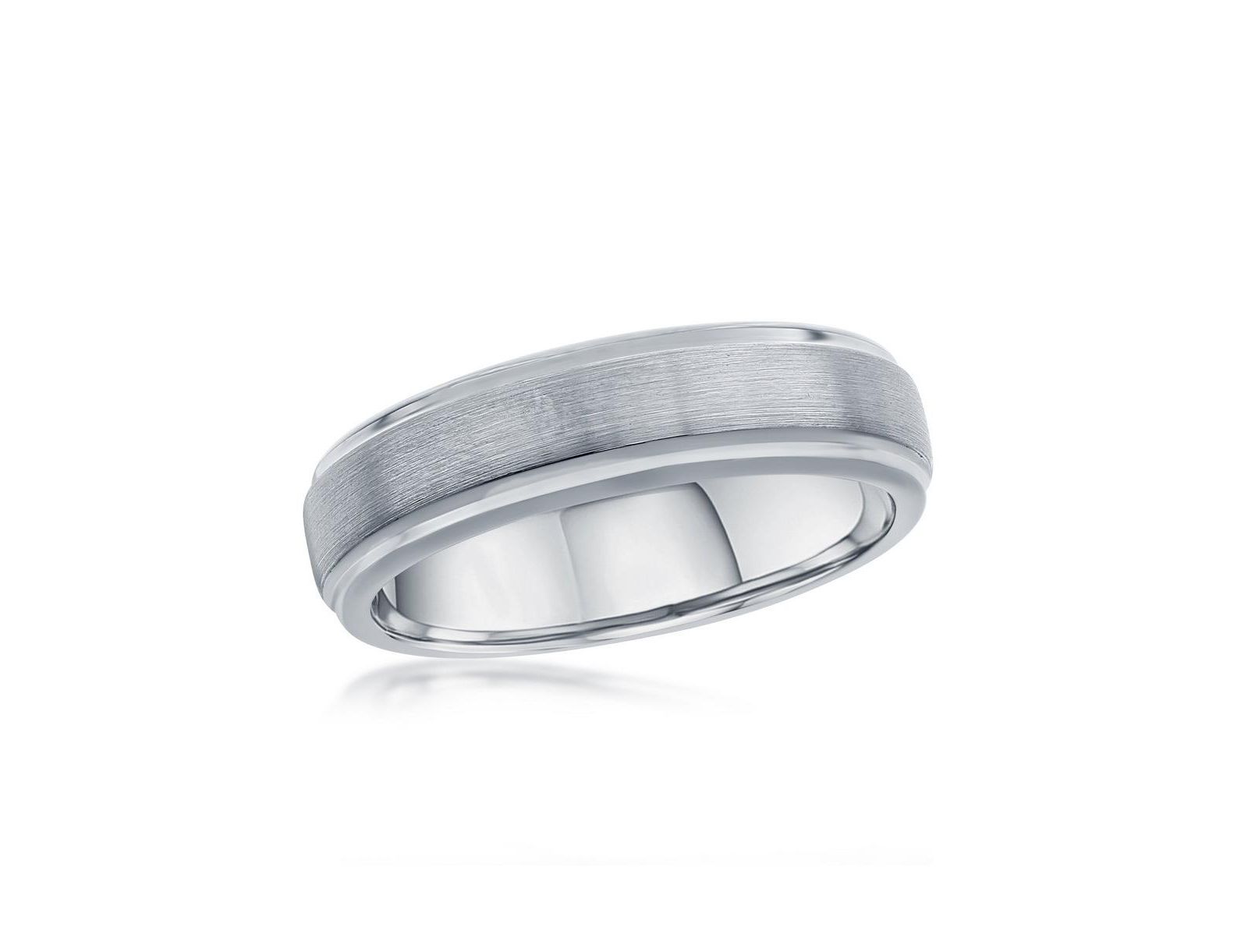 Brushed & Polished 6mm Tungsten Ring