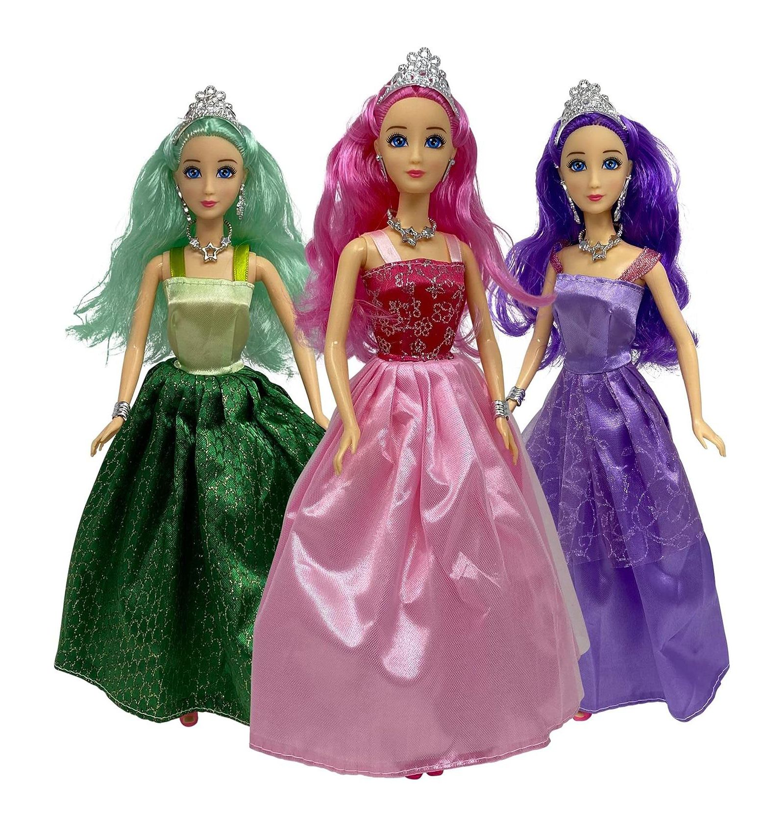Коллекция кукол The New York Doll Collection Princess Posable, 11,5 дюйма, набор из 3 штук, возраст 3+