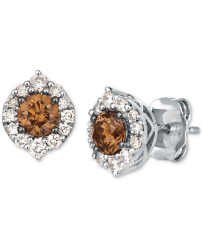 Le Vian® Chocolate Diamond & Nude Diamond Halo Stud Earrings (3/4 ct. t.w.) in 14k Gold (Also Available in White Gold or Rose Gold)