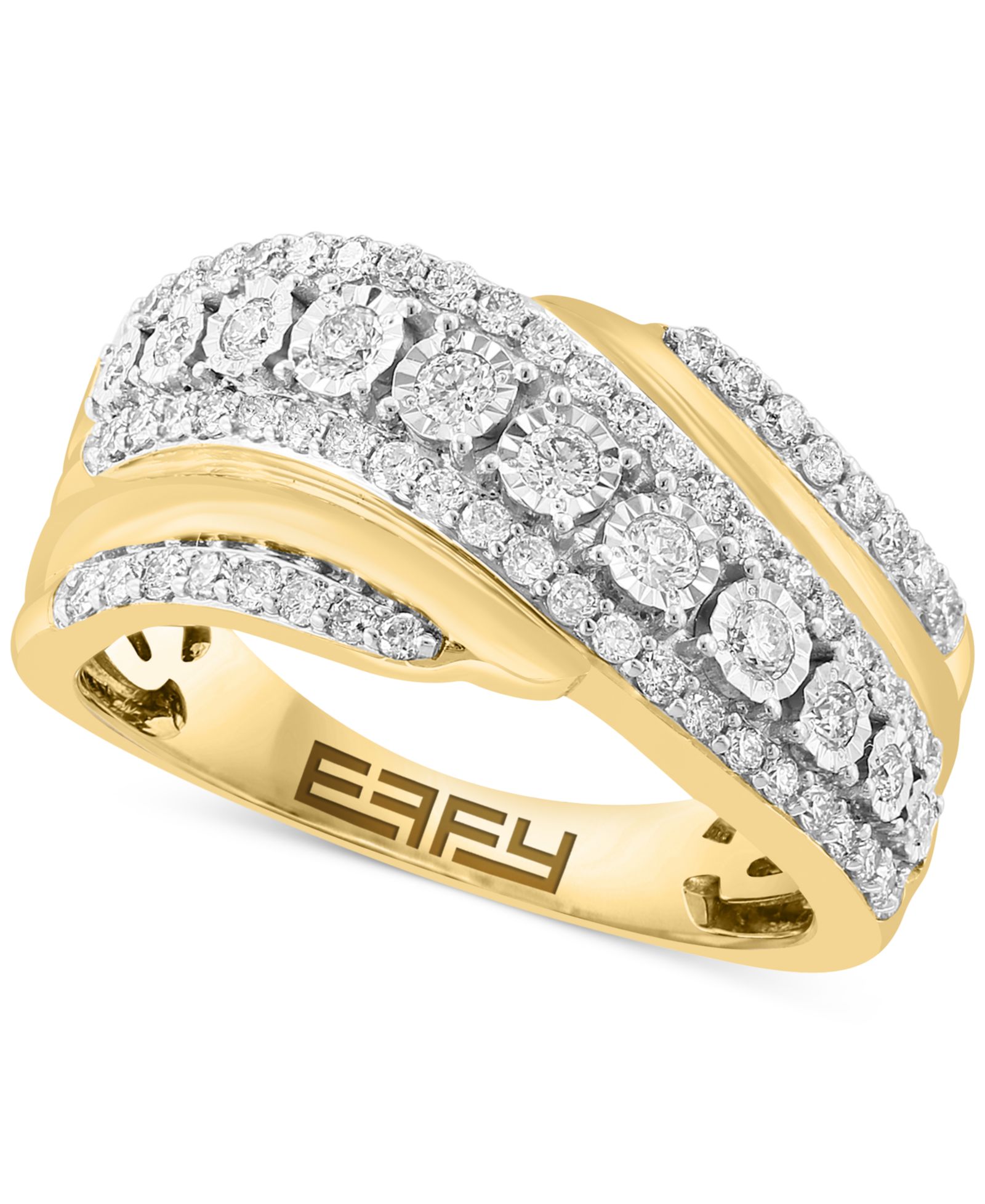 EFFY® Кольцо с бриллиантами Swirl Statement (5/8 ct. t.w.) в 14k двухцветном золоте