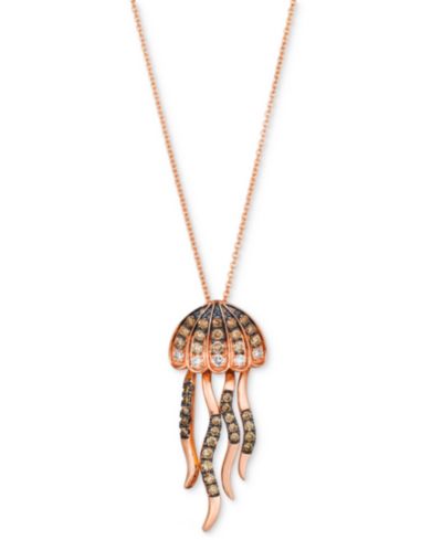 Le Vian Подвеска с бриллиантами в цвете шоколад 20" в 14k Rose Gold