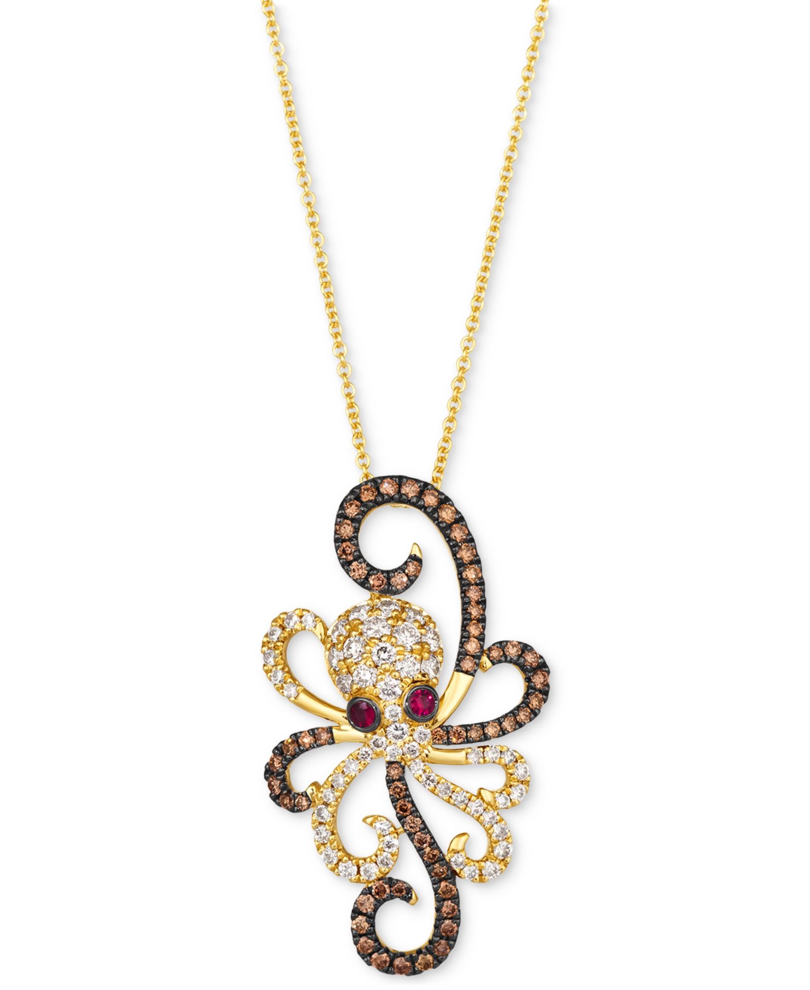 Le Vian ожерелье-подвеска с бриллиантами и рубином