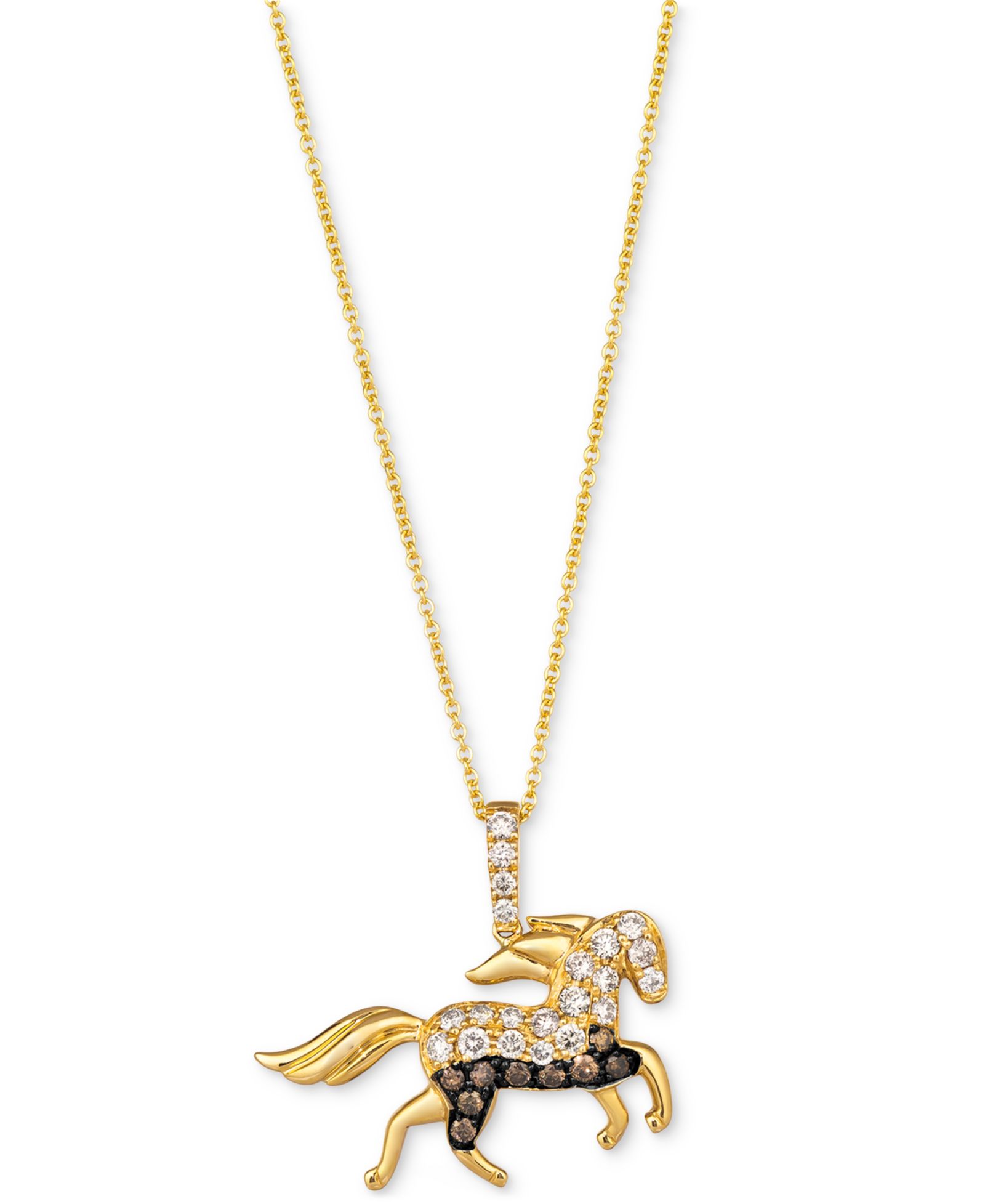 Подвеска-ожерелье Le Vian® Chocolate Diamond & Nude Diamond Horse 20" Adjustable 14k Gold
