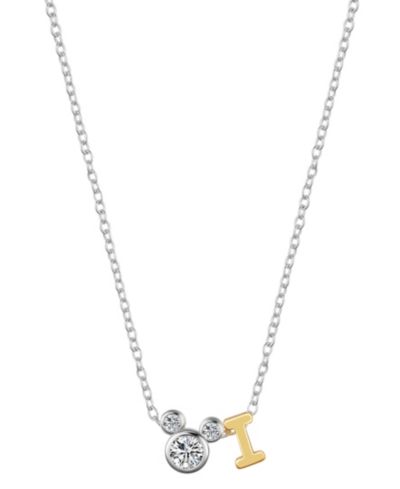 Unwritten Disney Cubic Zirconia Mickey Mouse Initial Pendant Necklace