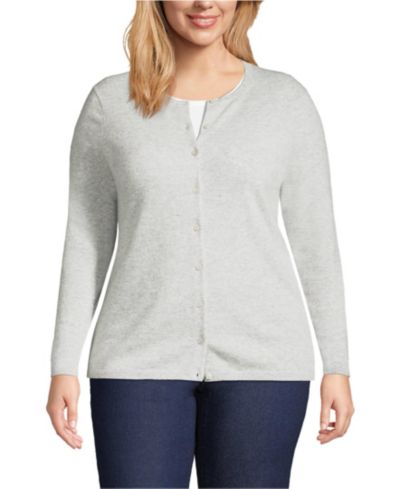 Lands' End Plus Size Cashmere Cardigan Sweater