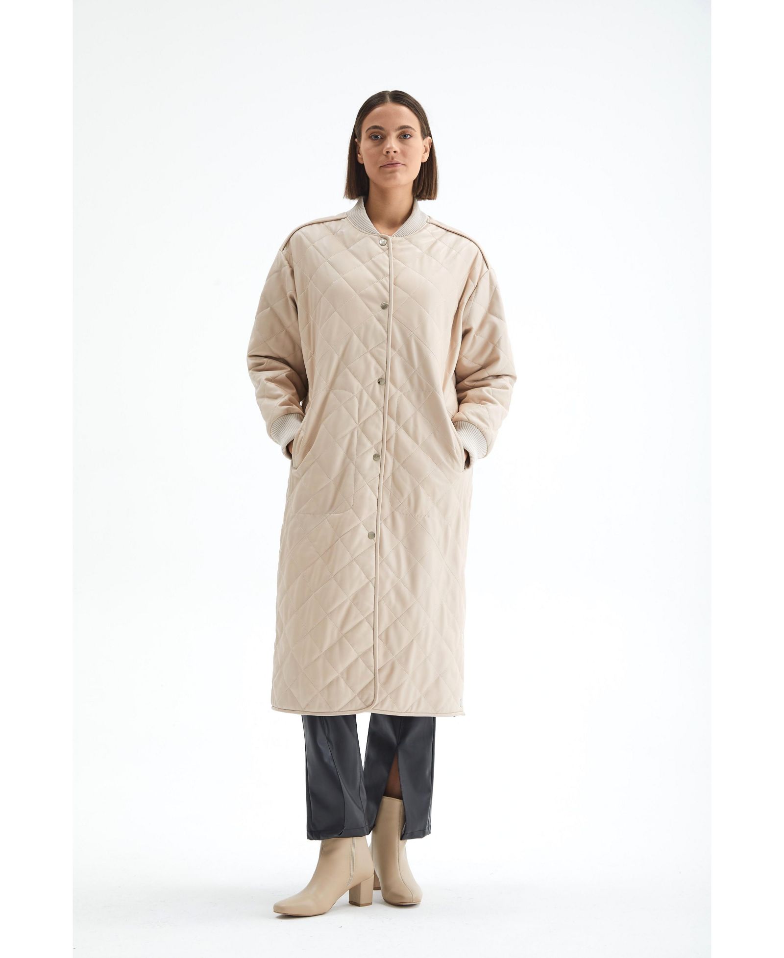 Furniq UK Women's Genuine Leather Trench Coat