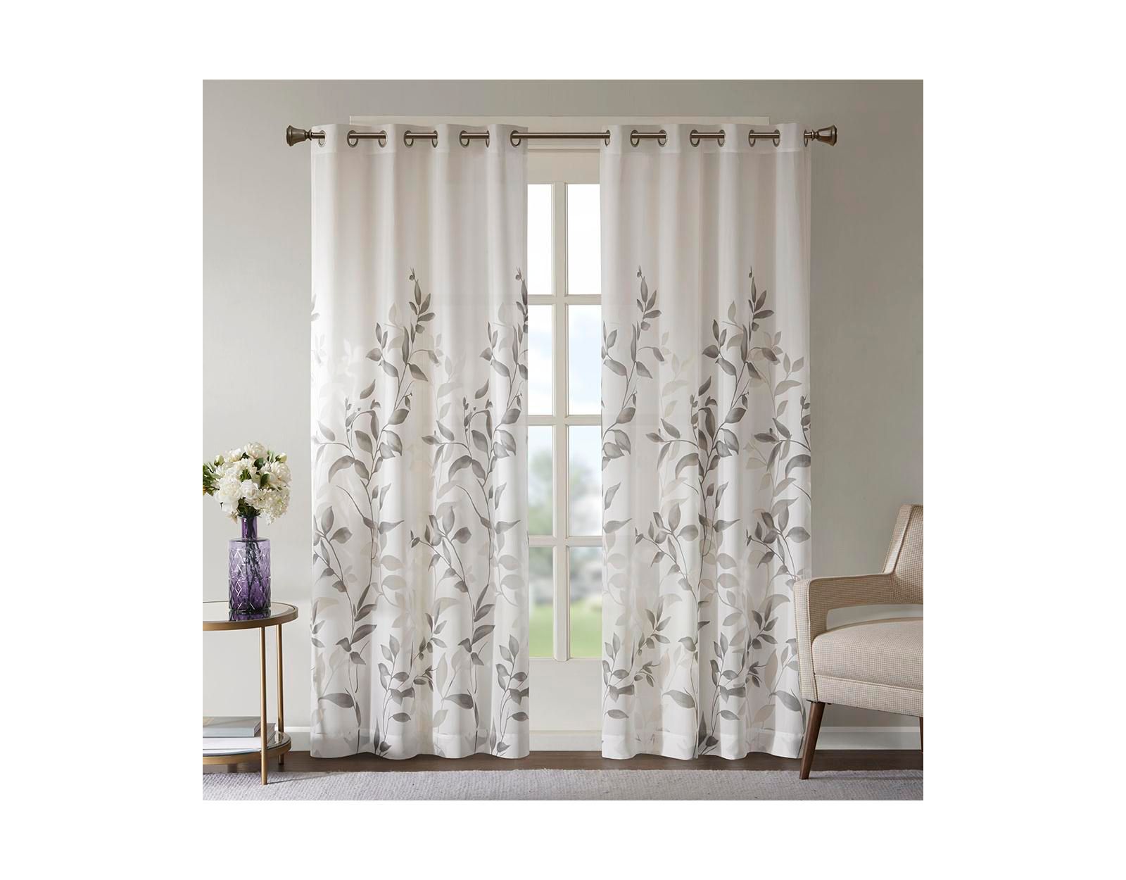Madison Park Cecily Sheer занавески Burnout Printed 2 long panels