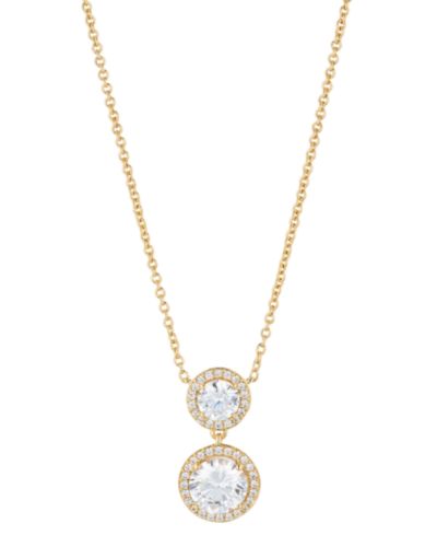 Ожерелье Eliot Danori Gold-Tone Cubic Zirconia Round Halo, 16" + 2" extender