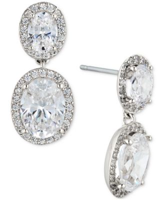 Серьги Eliot Danori Cubic Zirconia Oval Halo Drop