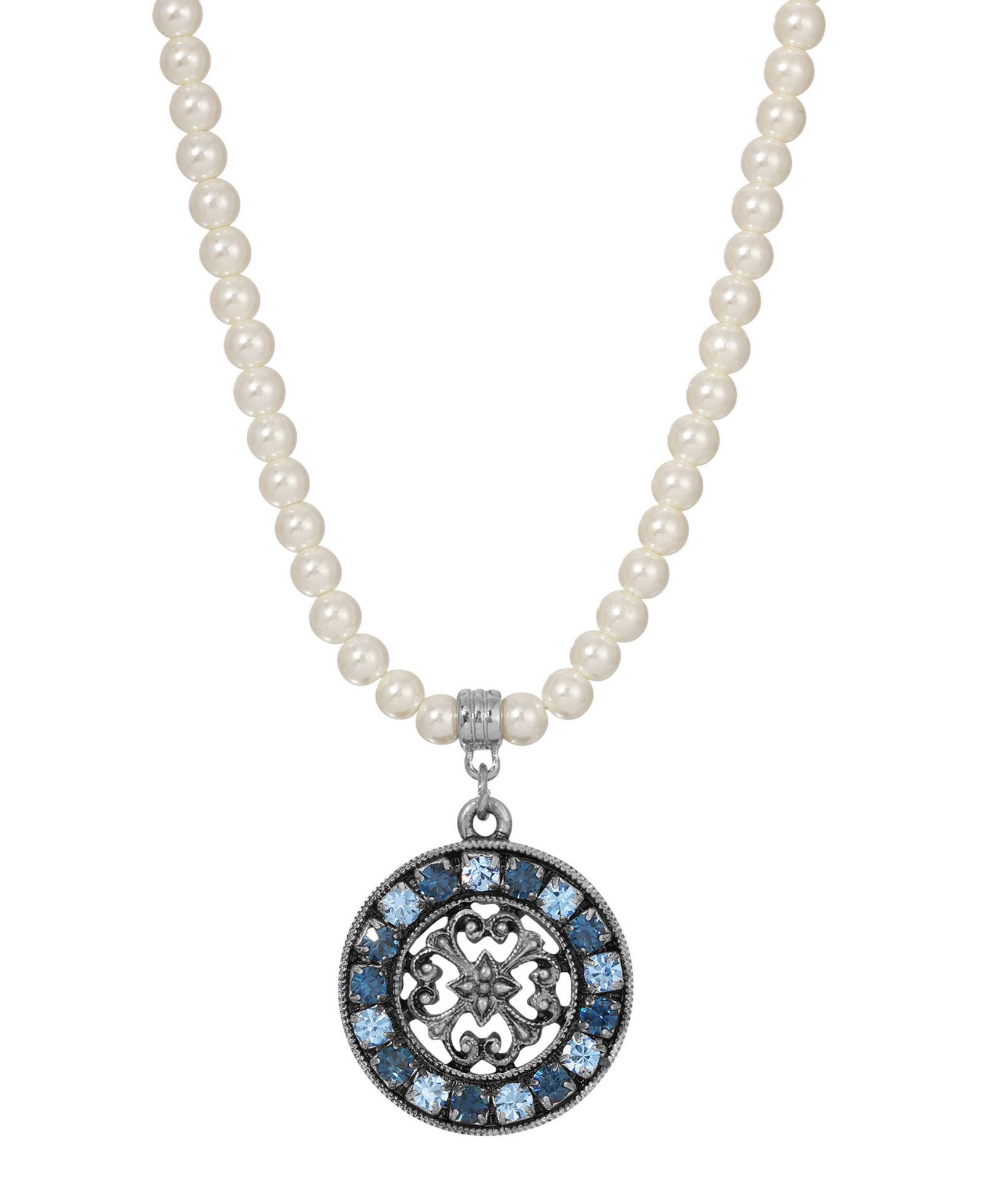 Ожерелье 2028 Imitation Pearl Crystal Round Pendant