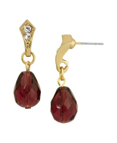 2028 Crystal Glass Purple Drop Earrings