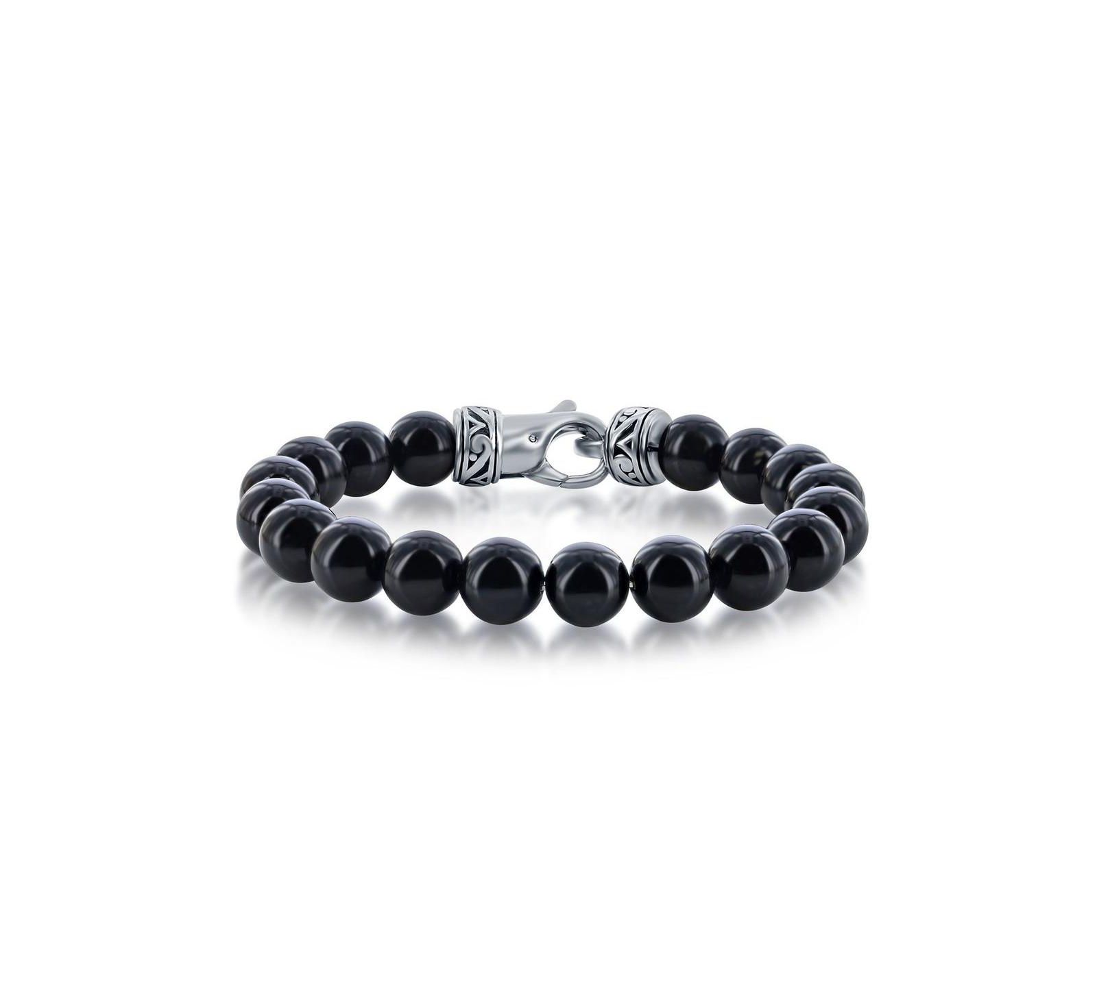 Stainless Steel 10mm Natural Stone Bead Bracelet
