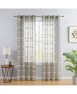 Декоративные шторы HLC.ME Broadway Stripe полупрозрачные с люверсами (набор из 2 шт.)
