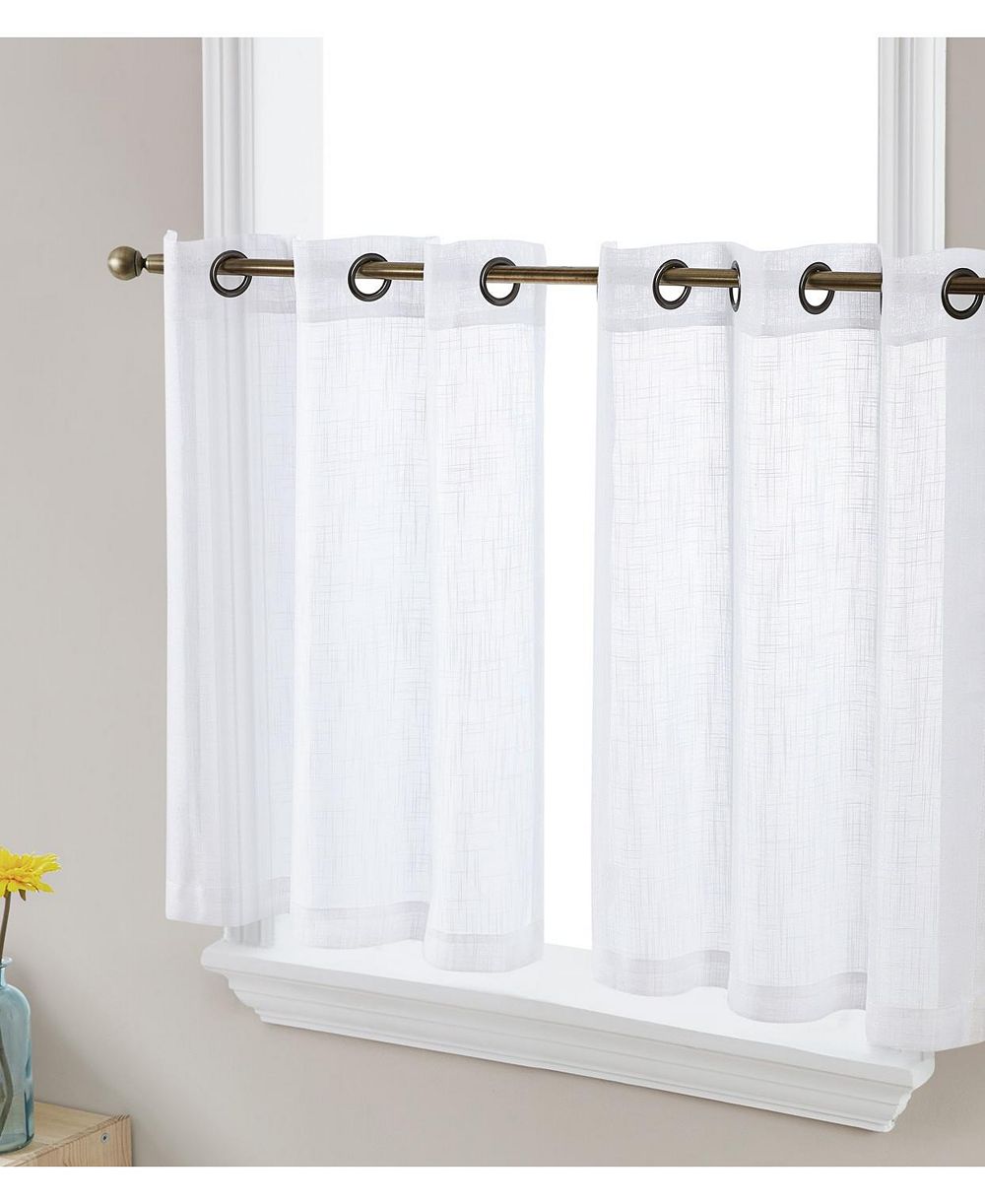 Короткие занавески HLC.me Abbey Faux Linen Textured Semi Sheer, 2 шт.