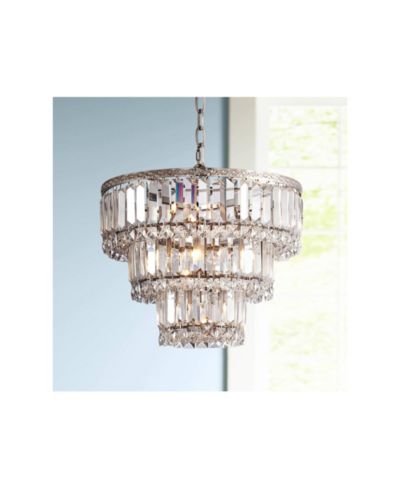 Люстра Vienna Full Spectrum Magnificence Satin Nickel 7-Light LED 14.25" Wide Faceted Crystal Glass Modern Fixture