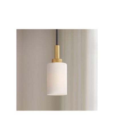 Possini Euro Design Soft Gold Mini Pendant 5 1/4" Wide Modern White Shade Fixture for Dining Room House Home Foyer Kitchen