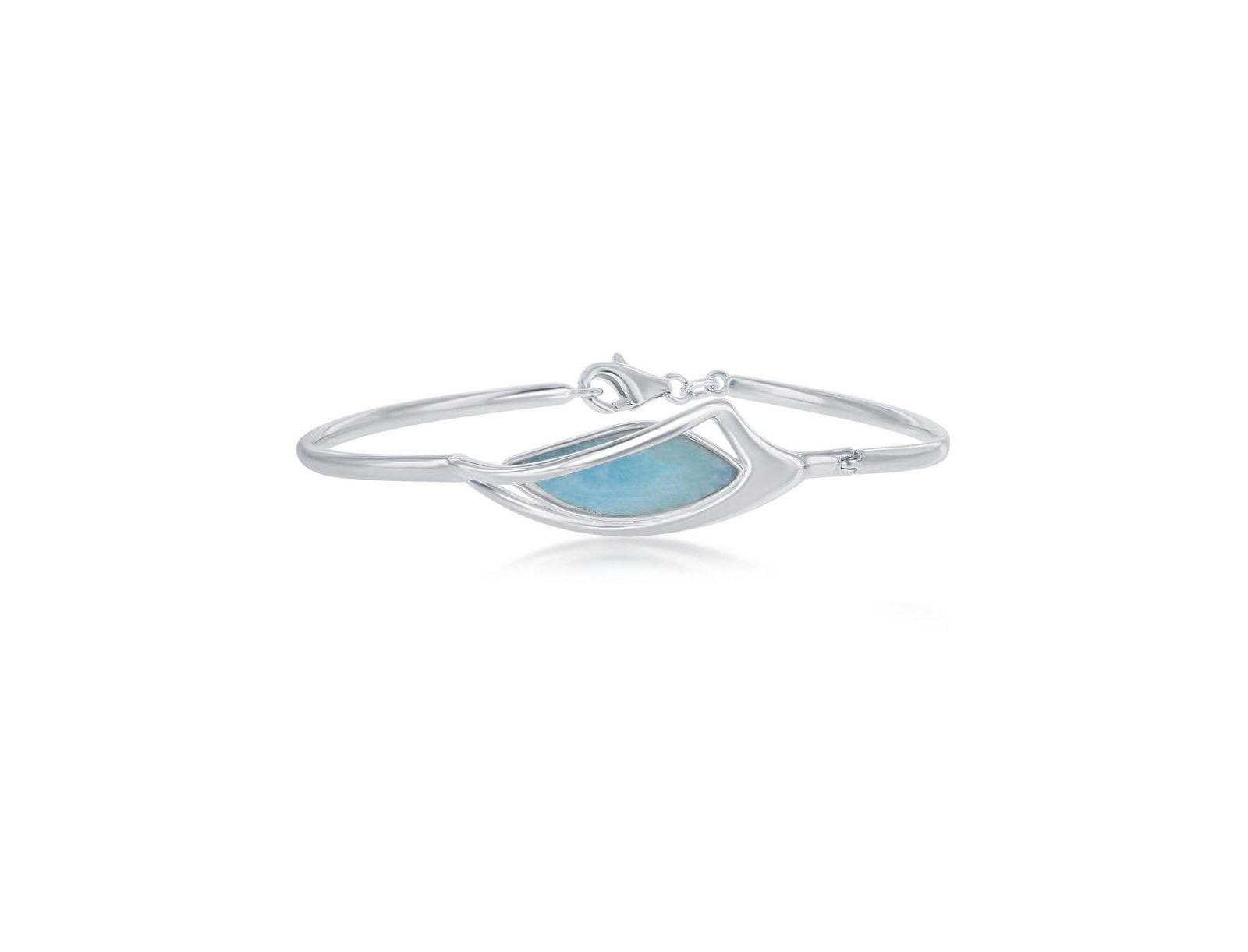 Браслет-бэнгл Caribbean Treasures Sterling Silver Larimar