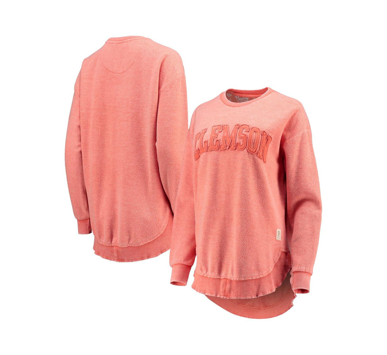 Женское свитшот Pressbox Orange Distressed Clemson Tigers Ponchoville Pullover