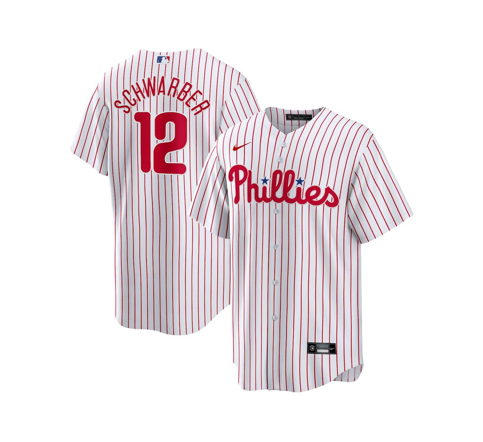 Мужская джерси Nike Kyle Schwarber White Philadelphia Phillies Replica Player