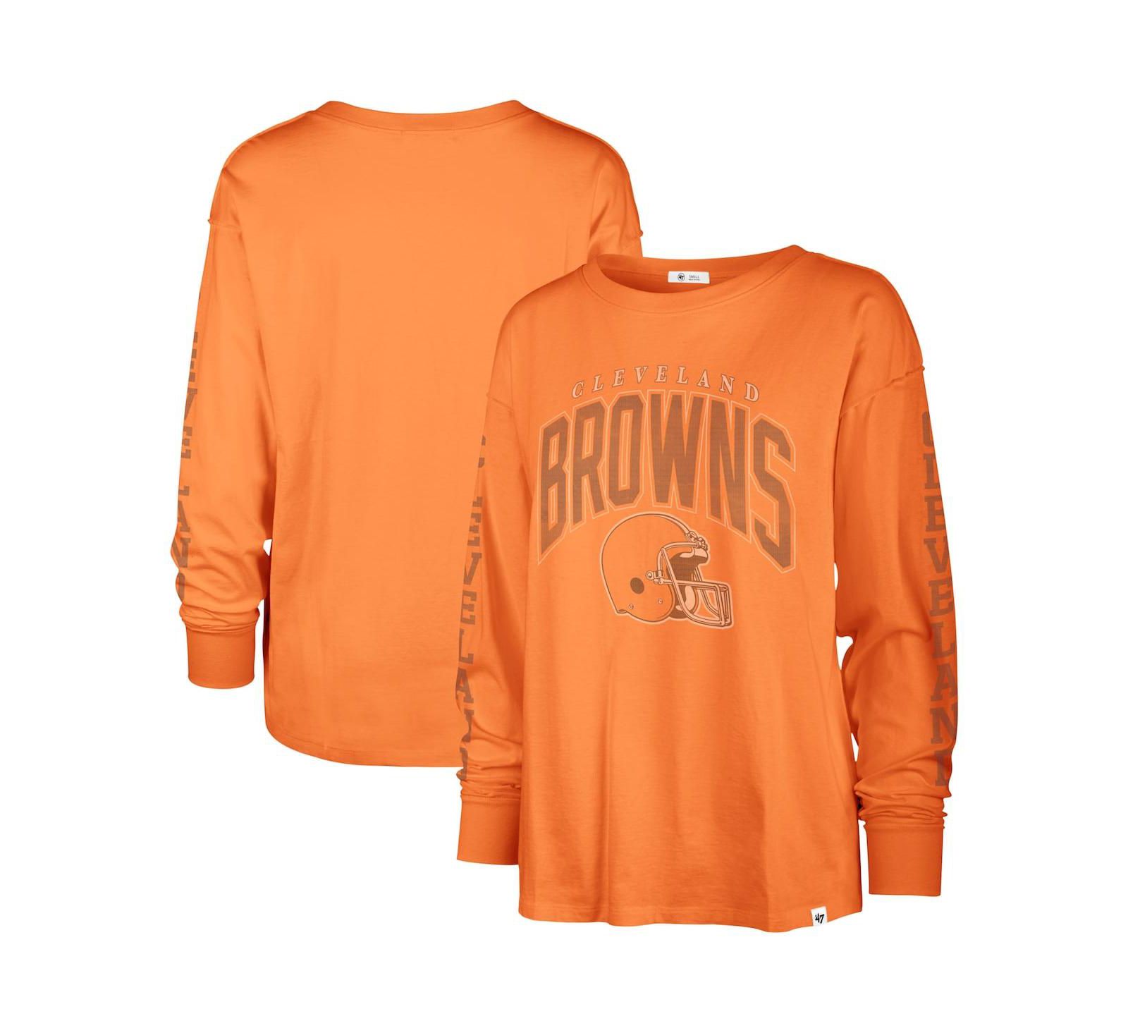 Женская футболка '47 Brand оранжевая Cleveland Browns Tom Cat Long Sleeve