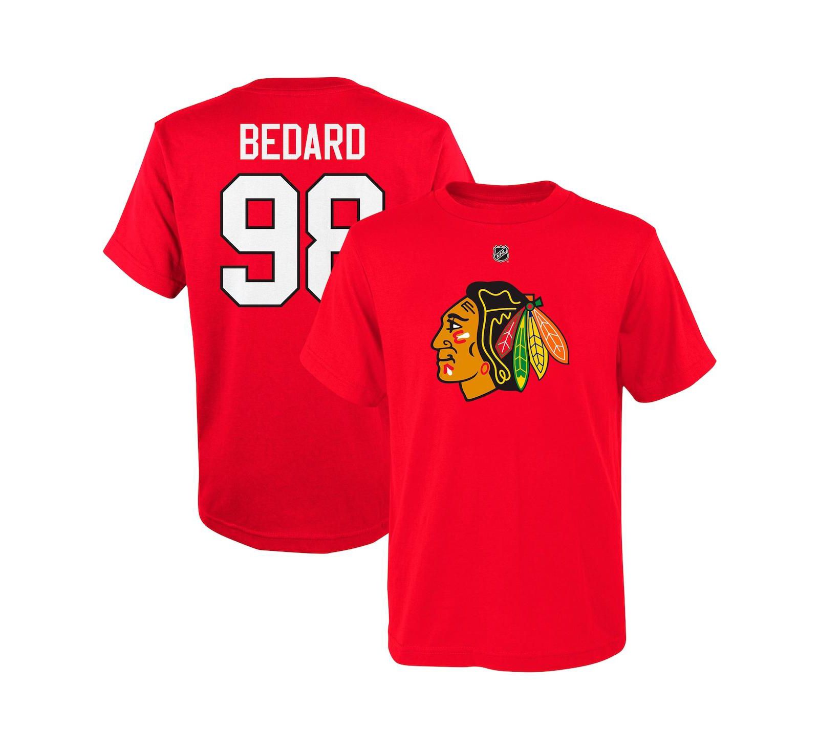 Outerstuff Детская футболка Connor Bedard Chicago Blackhawks, красная