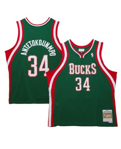 Мужское джерси Mitchell & Ness Giannis Antetokounmpo Hunter Green Milwaukee Bucks 2013/14 Hardwood Classics Swingman Jersey