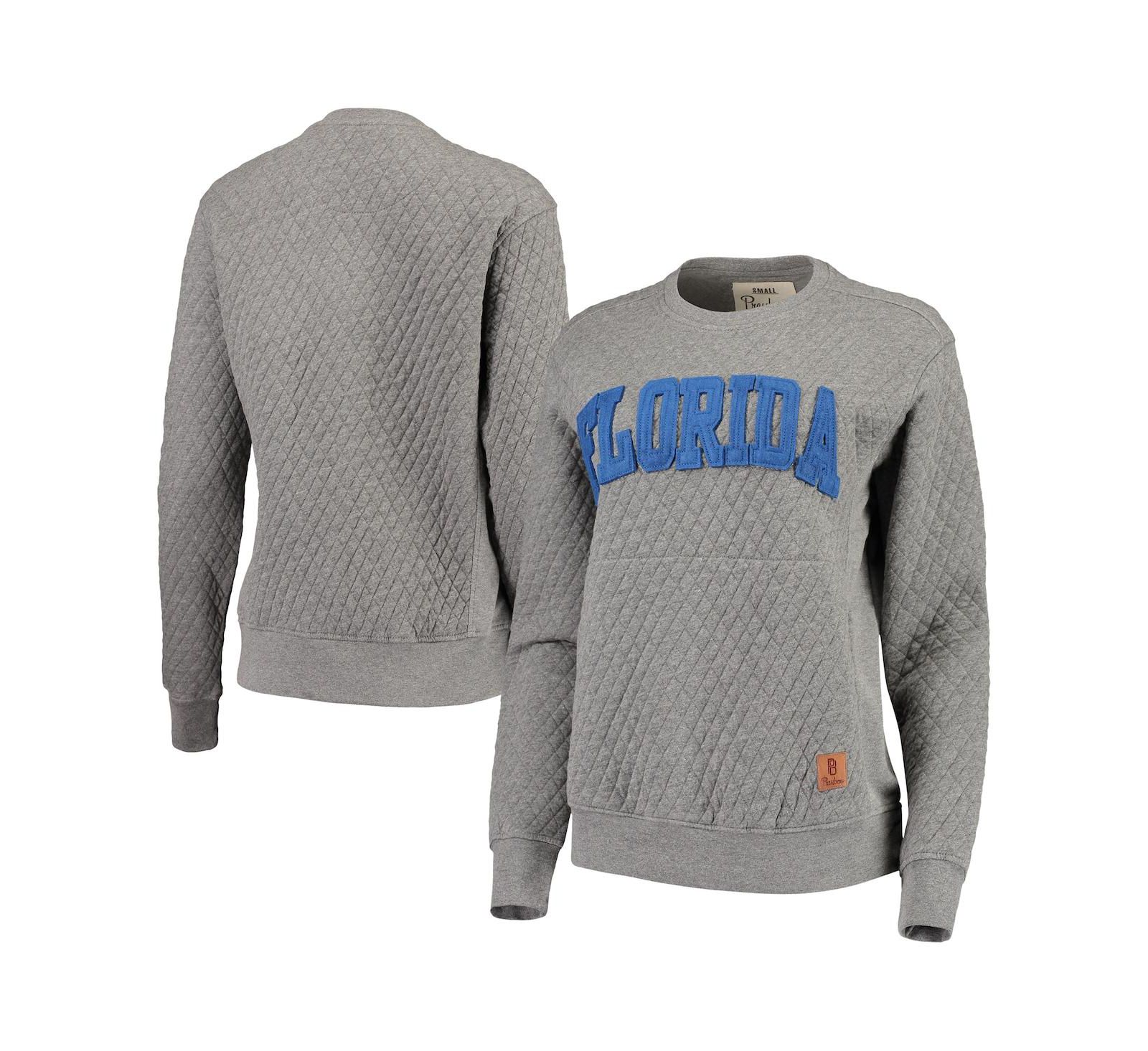 Женский свитшот Pressbox Heather Charcoal Florida Gators Moose Quilted Pullover