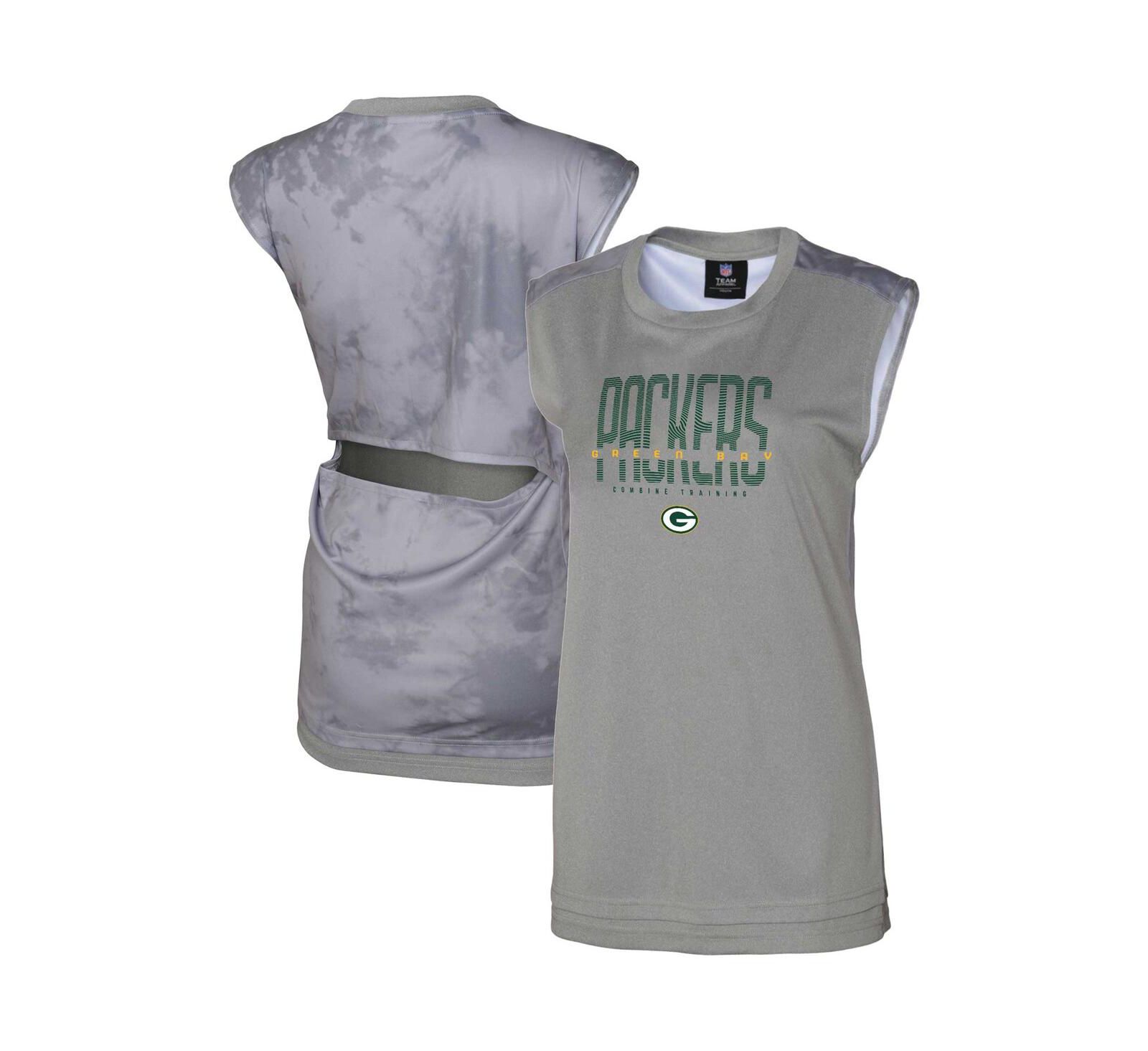 Женский майка-топ Outerstuff Gray Green Bay Packers без швов