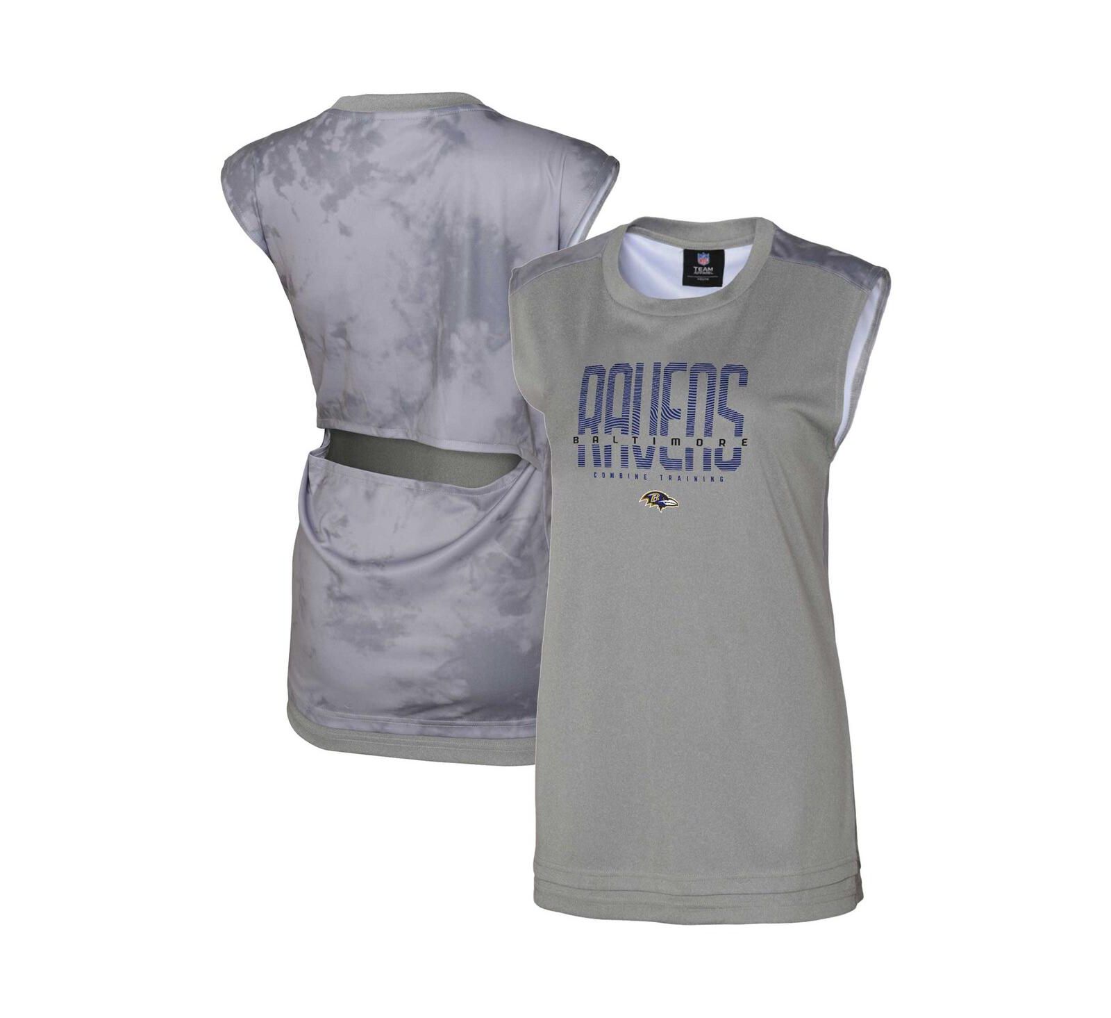 Женский серый топ без рукавов Outerstuff Baltimore Ravens No Sweat