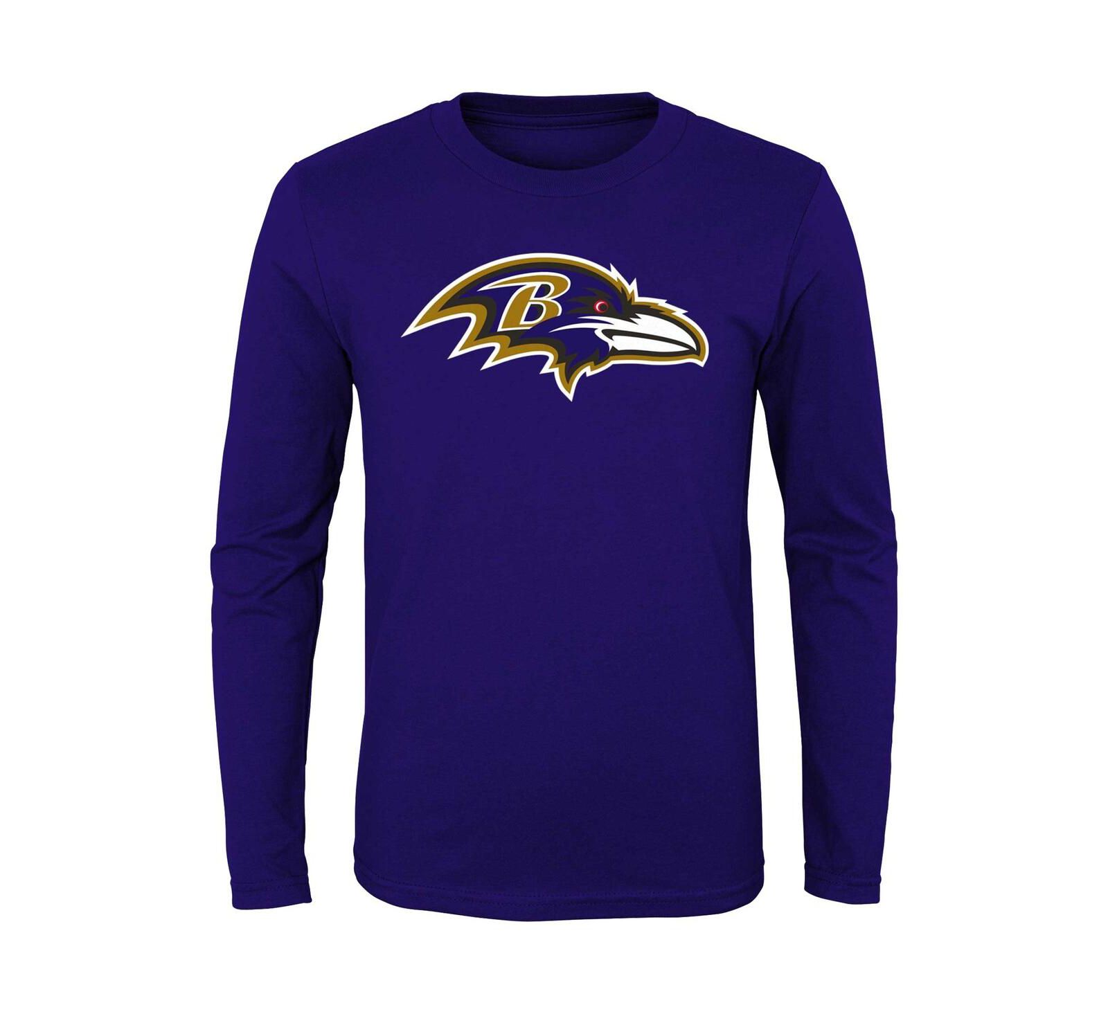 Футболка Outerstuff Big Boys Purple Baltimore Ravens Primary Logo Long Sleeve