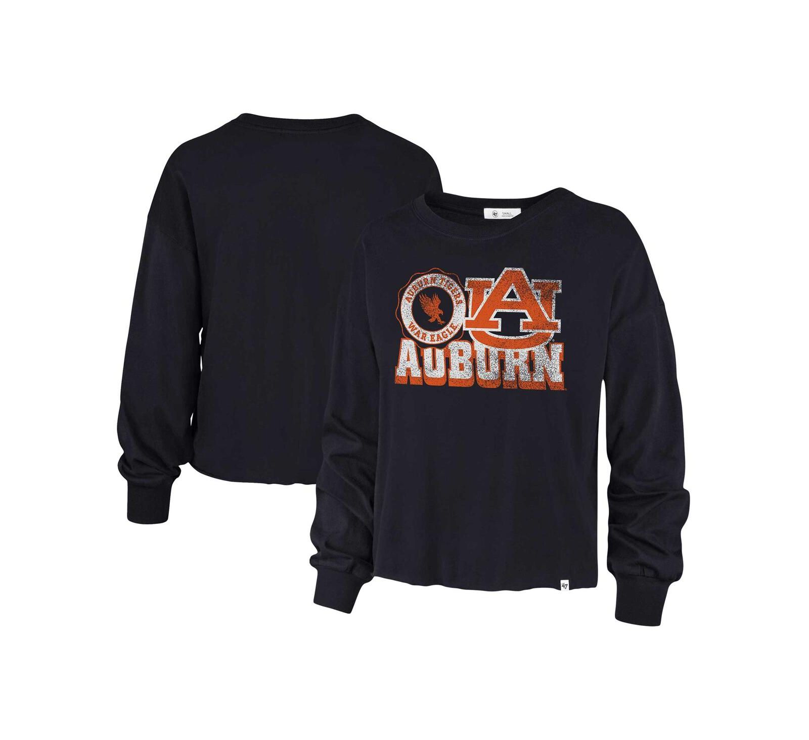 Мужская футболка '47 Brand Auburn Tigers Navy Distressed Long Sleeve