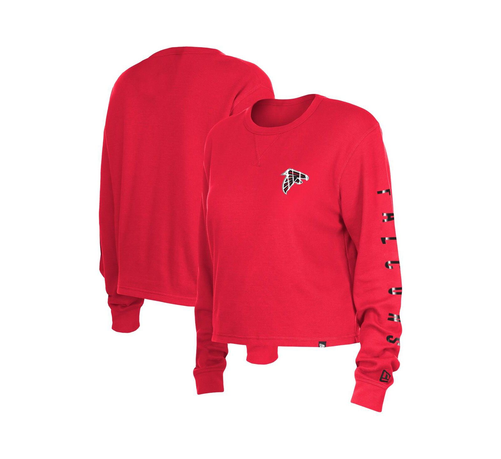 Женская термо-футболка New Era Red Atlanta Falcons Thermal Crop Long Sleeve T-shirt
