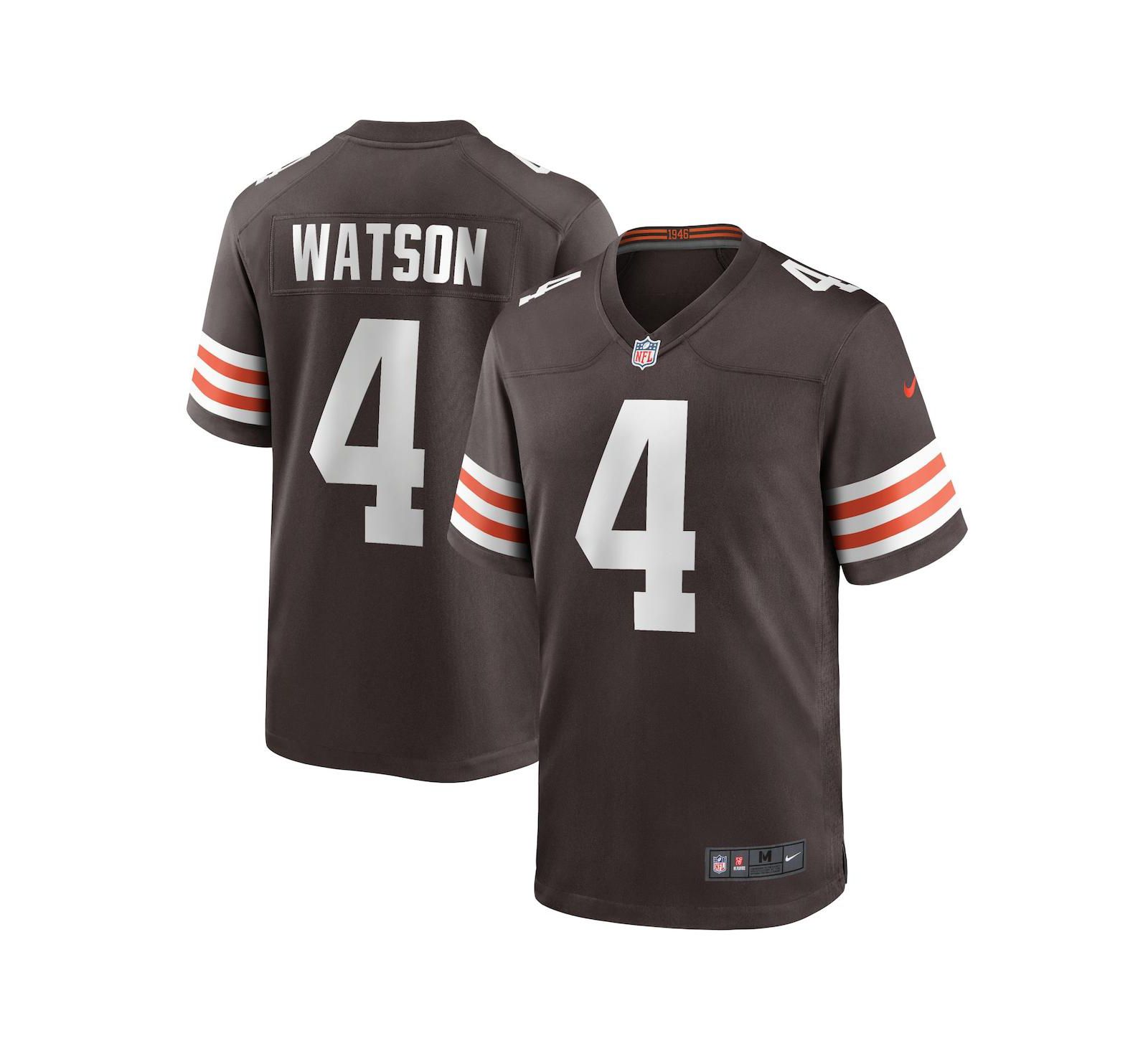 Men's Nike Deshaun Watson Brown Cleveland Browns Game Jersey