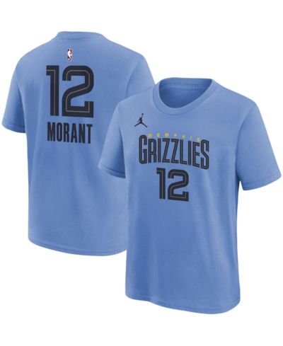 Детская футболка Jordan Ja Morant Light Blue Memphis Grizzlies Statement Edition Name and Number Player